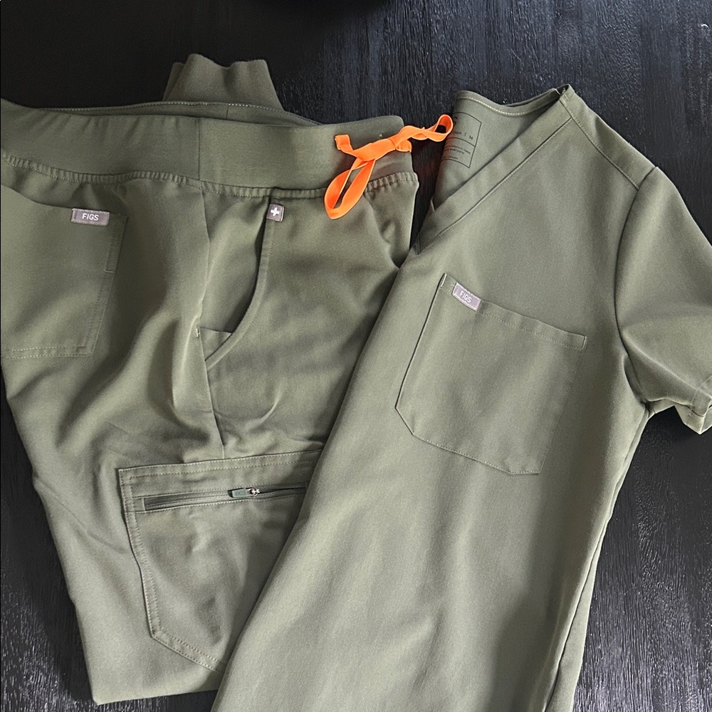 Figs Olive Green Track Pants & Joggers